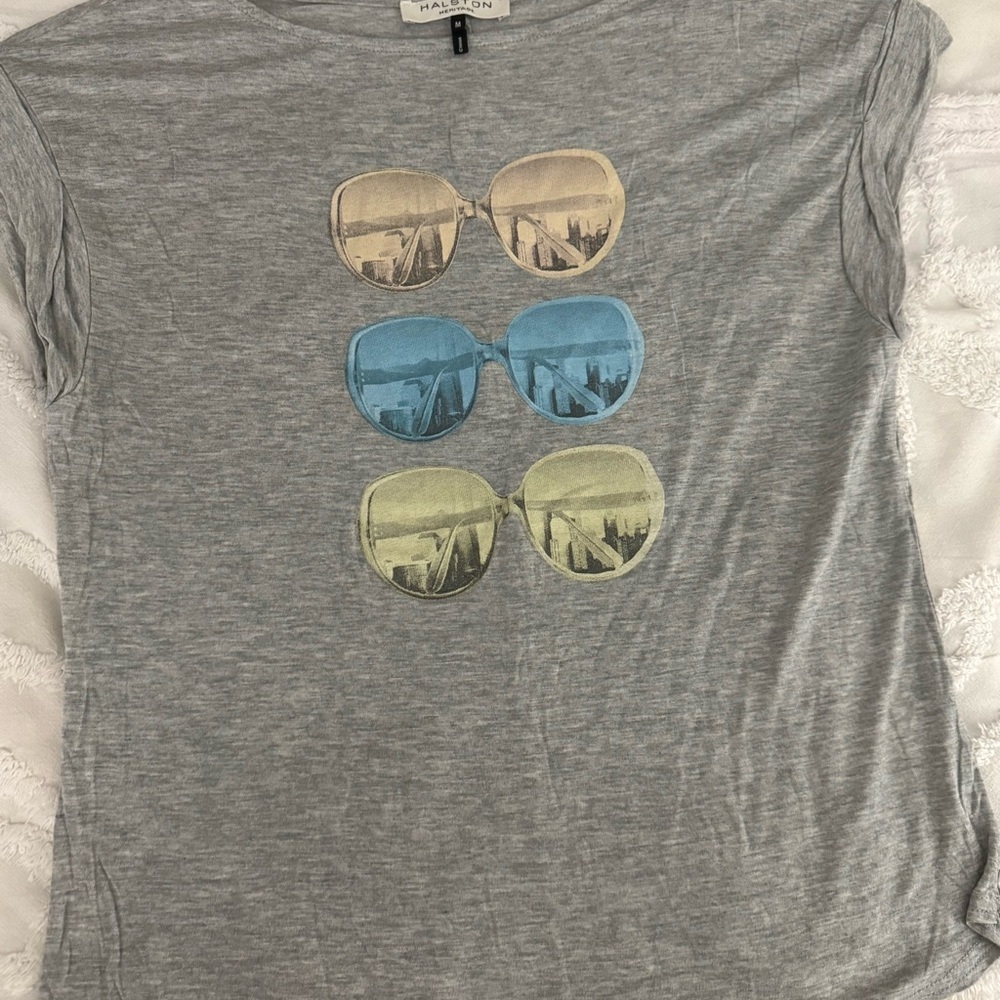 Halston Heritage Light Gray Crewneck Tee